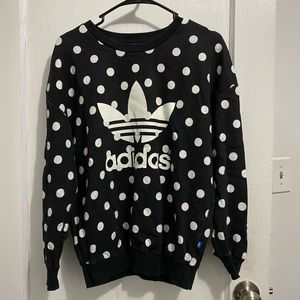 Adidas polka dot sweater SZ small euc